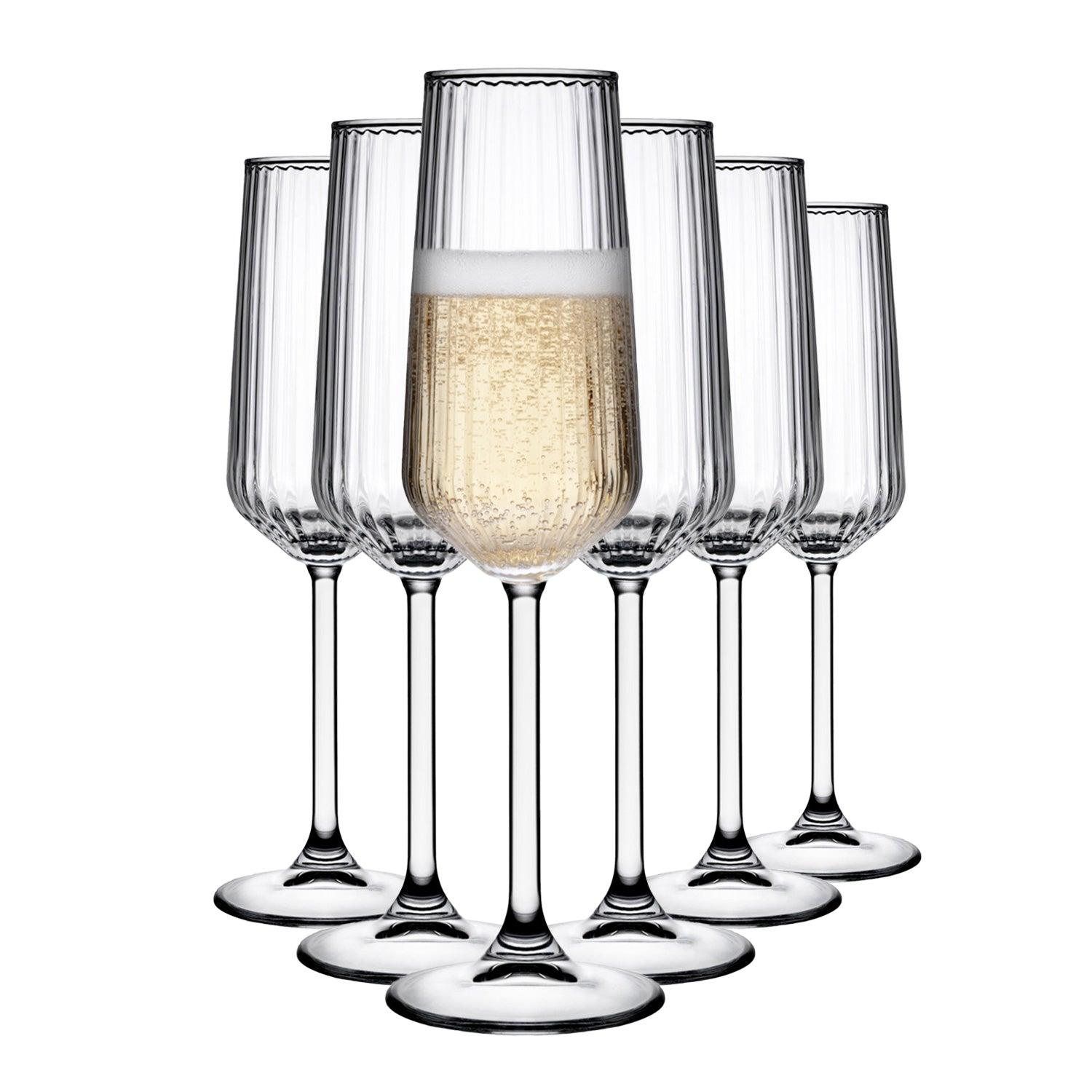 HELDENA Champagnergläser 195 ml – 6er Set Sektgläser