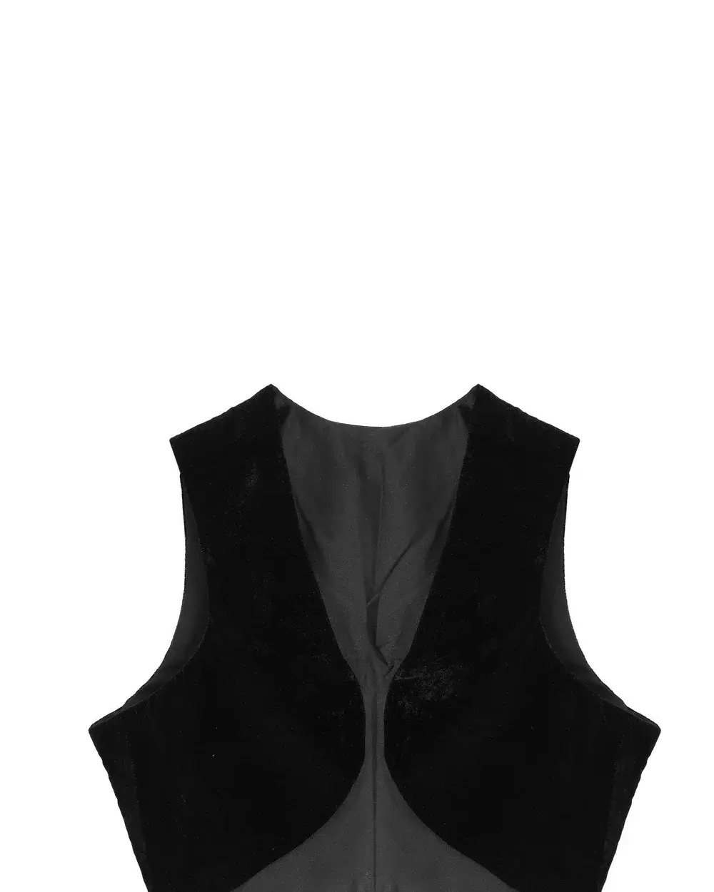 Schlichte schwarze Samtweste, kurz und ärmellos – Êlek – Weste 5