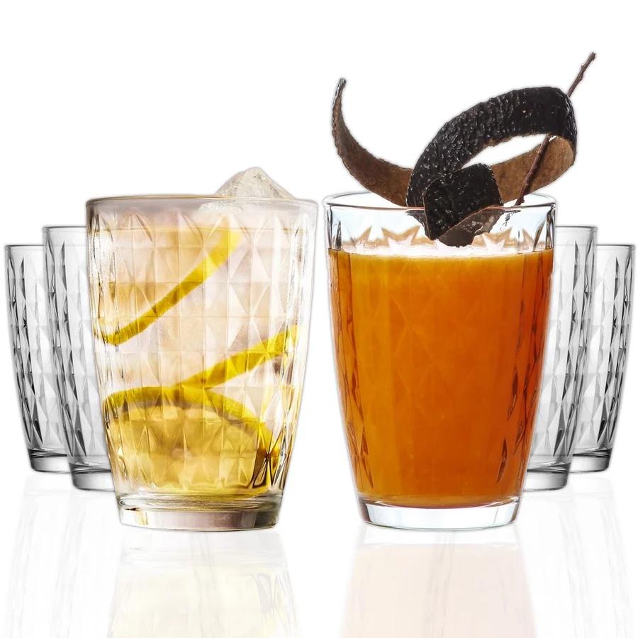 HELDENA Longdrinkgläser 415 ml – 6er Set, geriffelt