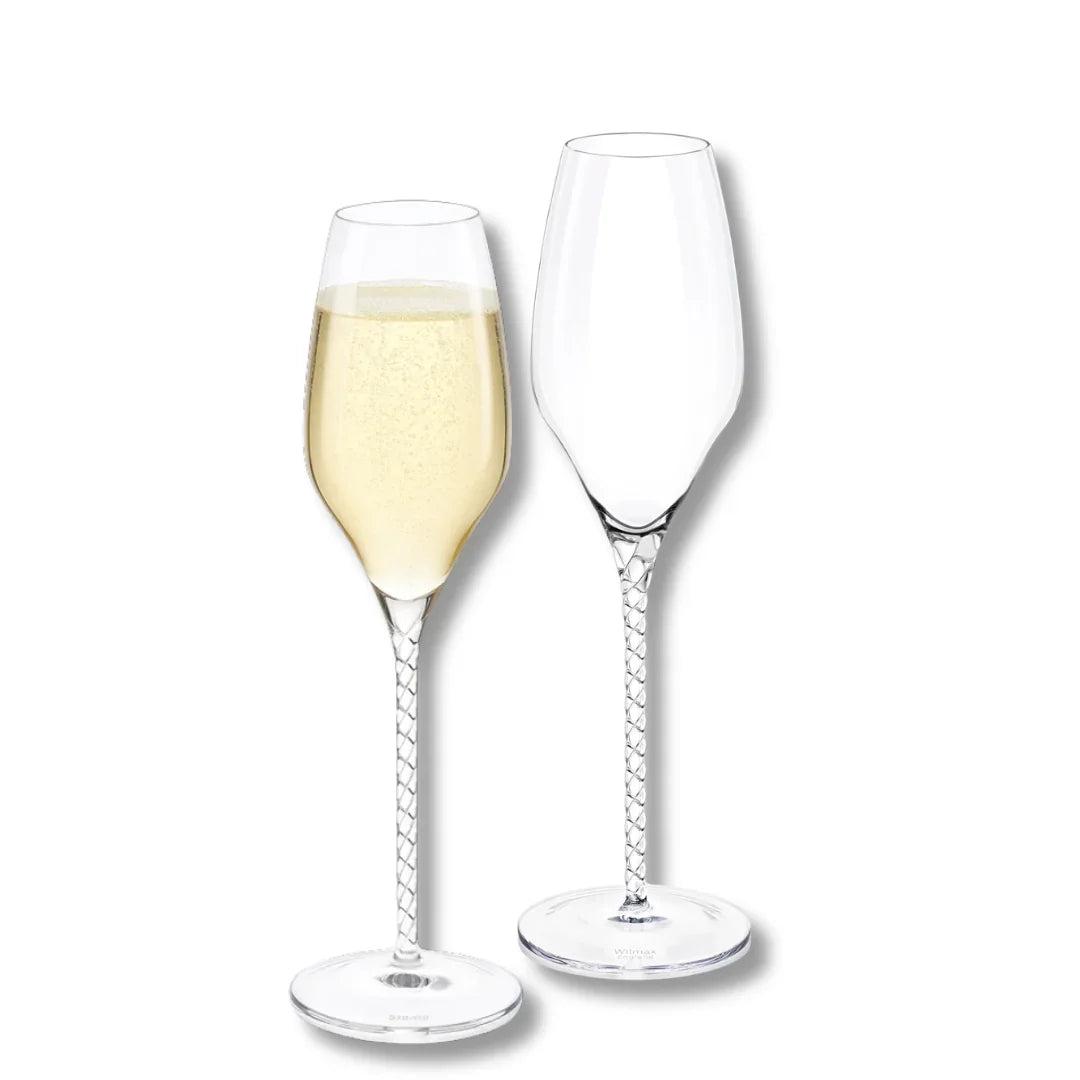 Wilmax Champagnerflöte Crystalline 300 ml – 2er-Set, Klarglas