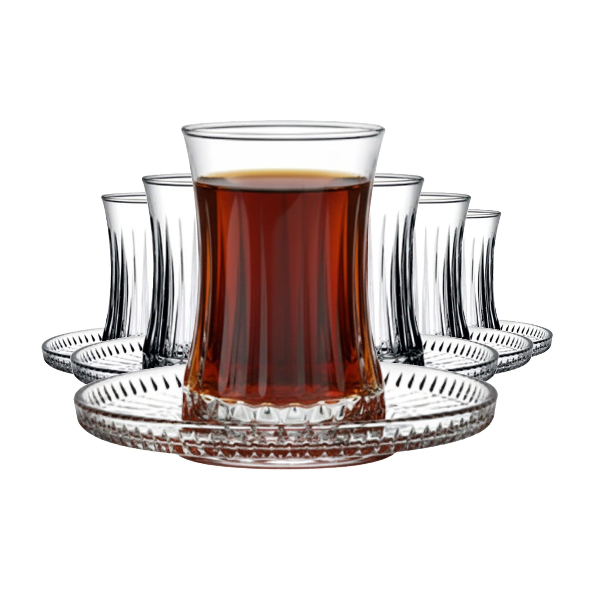 HELDENA Türkisches Teeservice 170 ml – 12-teilig im Facettendesign