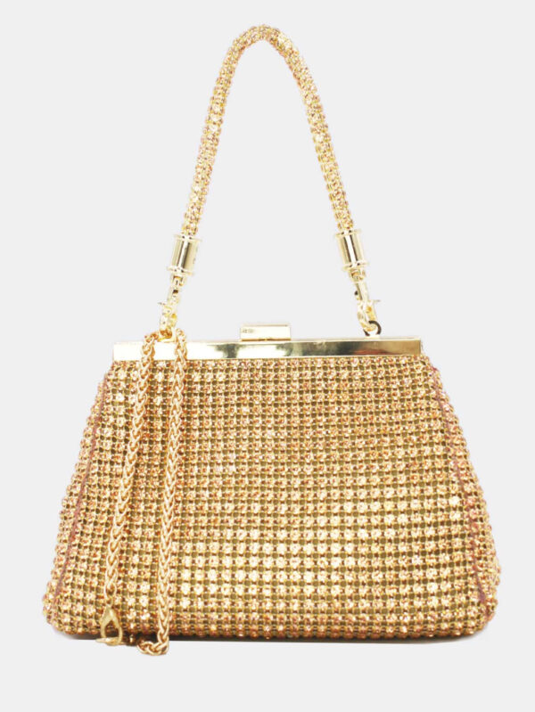 Handtasche - Pochette Soiree et Mariage Strass Champagne