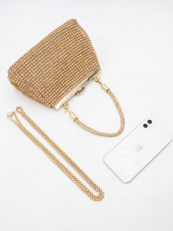 Handtasche - Pochette Soiree et Mariage Strass Champagne – Bild 4