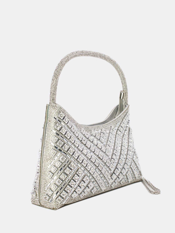 Handtasche - Sac de soirée avec strass argentés – Bild 2