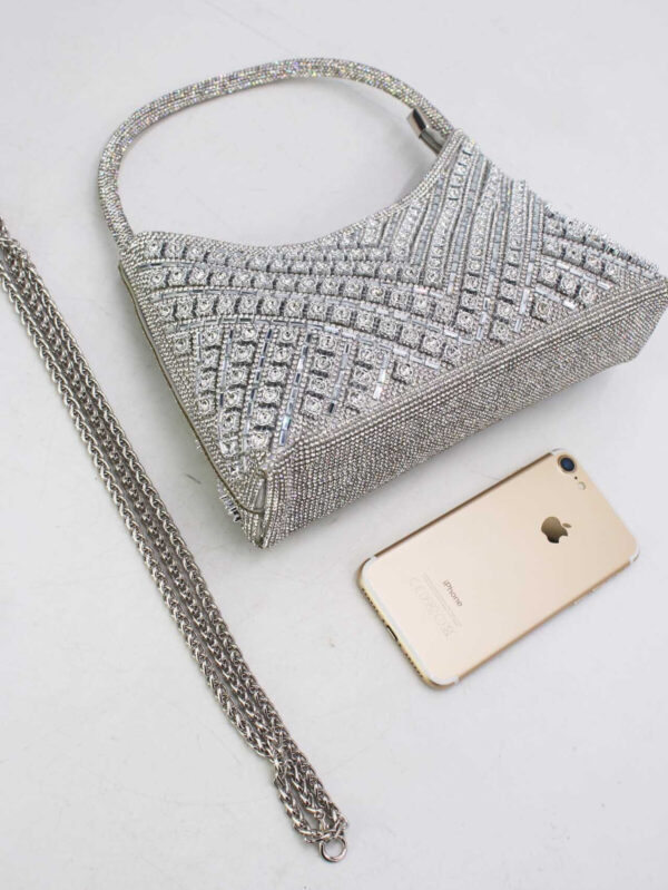 Handtasche - Sac de soirée avec strass argentés – Bild 5