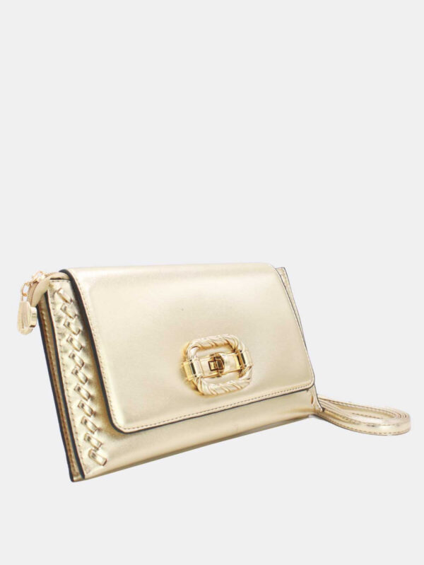 Handtasche - pochette bandouliere a boucle dore noir