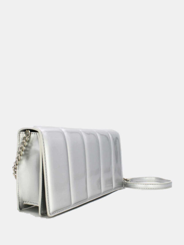 Handtasche - Pochette matelasse Effet cuir verni argent